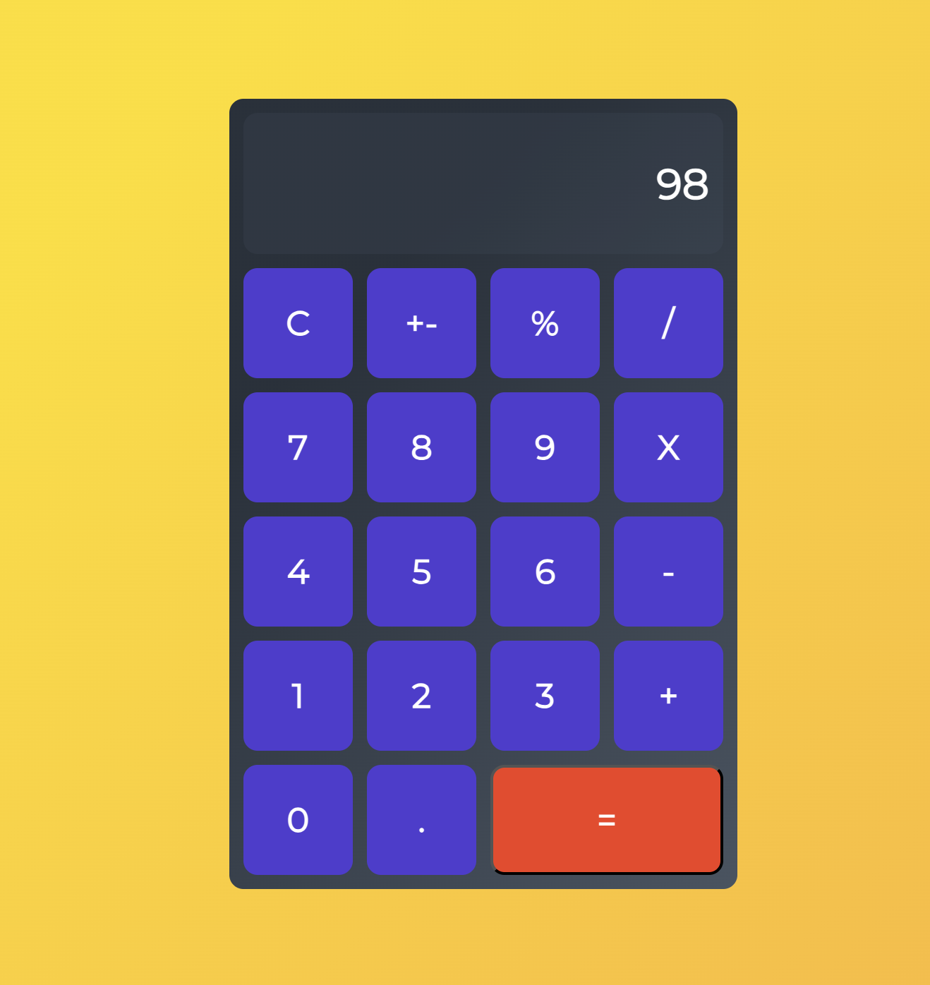 Calculator project screenshot