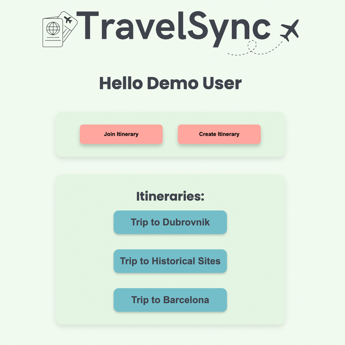 TravelSync project screenshot